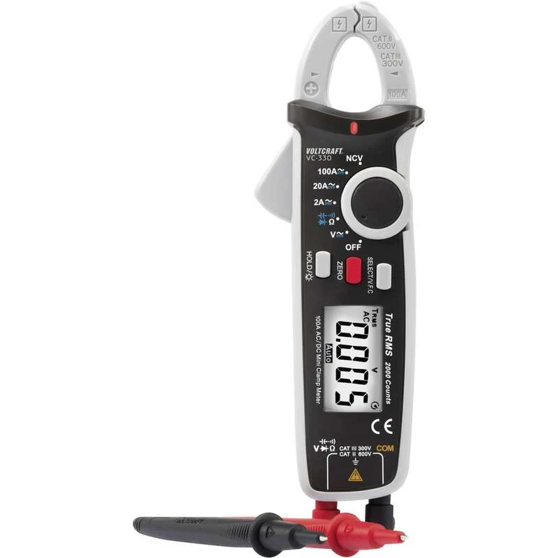 B-Ware VOLTCRAFT MINI-STROMZANGE VC-330 AC/DC Multimeter mit TrueRMS und Displaybele...